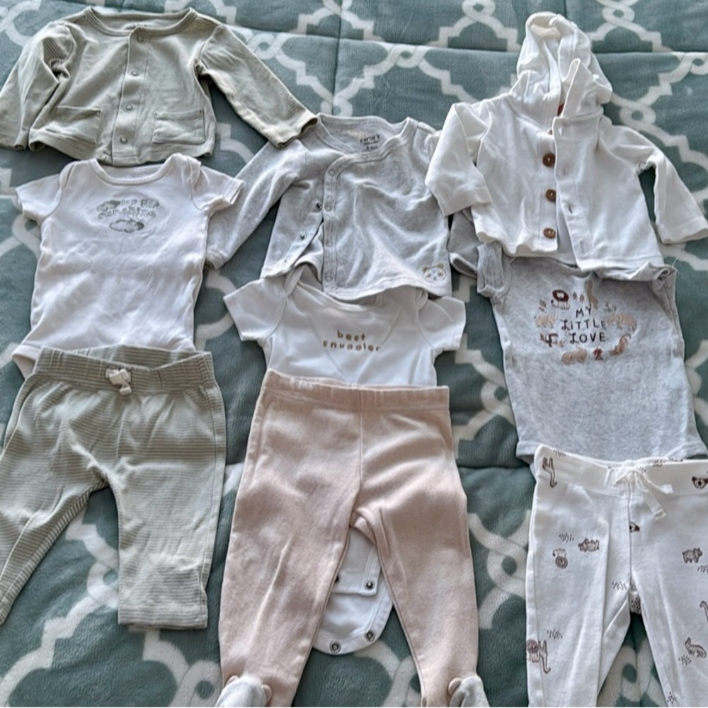 Carter’s Baby unisex outfits Bundle 3-6 months! 3 sets of 3 pieces each